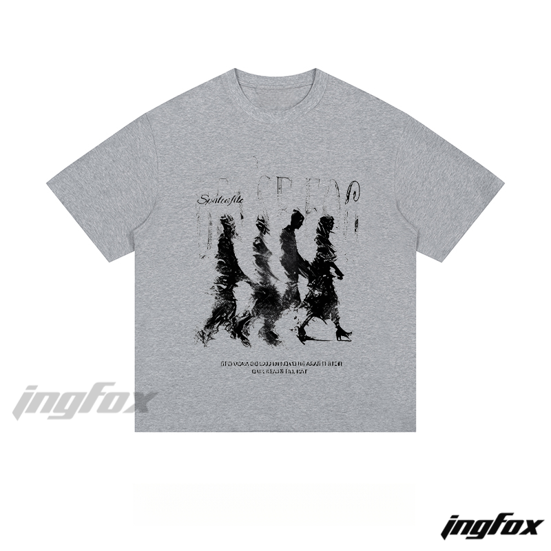Grunge Silhouette Walk - Loose Fit Short Sleeve T - Shirt