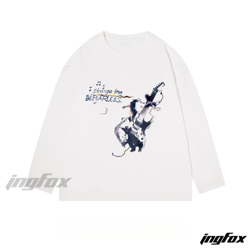 "BE FEARLESS" Guitar - Themed Classic Cotton Long Sleeve Tee