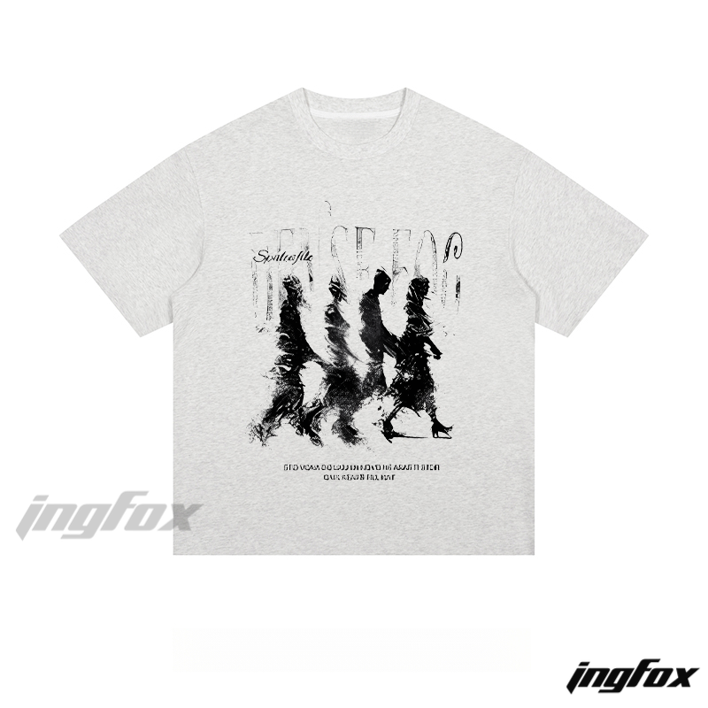 Grunge Silhouette Walk - Loose Fit Short Sleeve T - Shirt