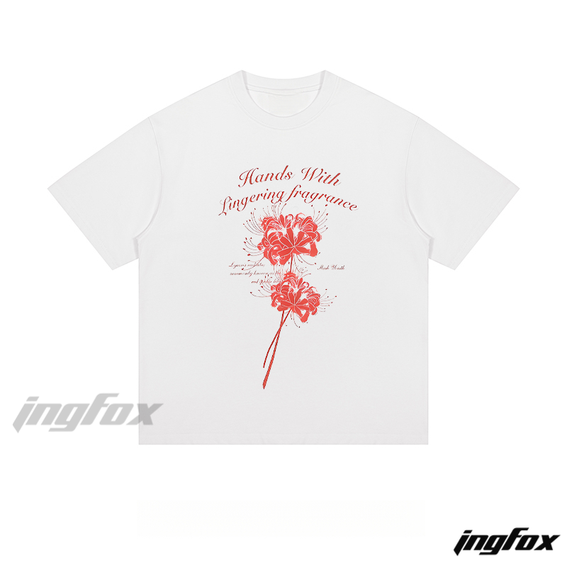 Red Spider Lily “Hands With Lingering Fragrance” - Loose Fit Short Sleeve T-Shirt