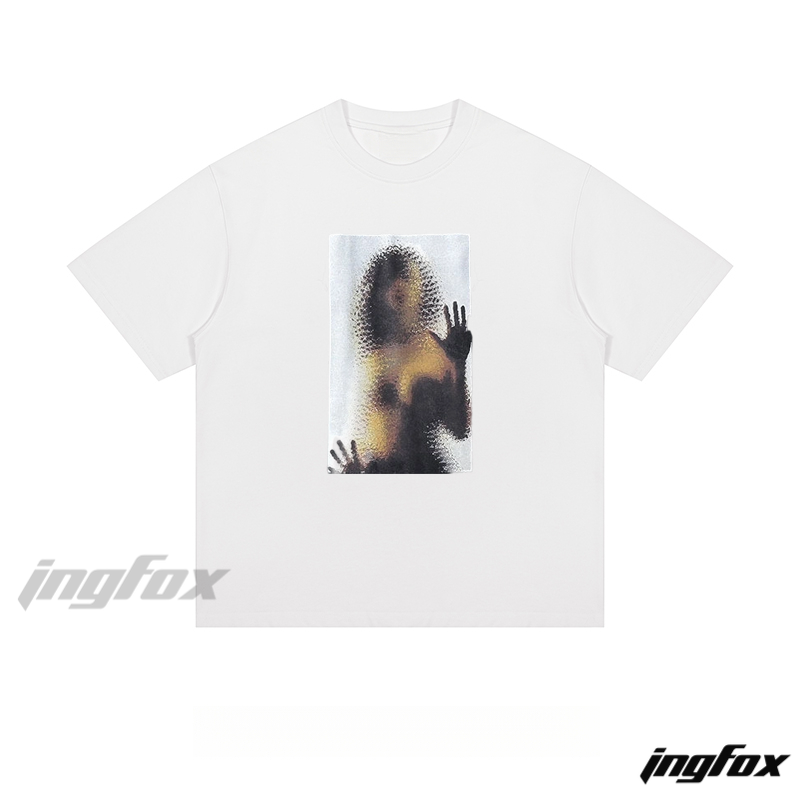 Blurred Figure - Loose Fit Short Sleeve T - Shirt