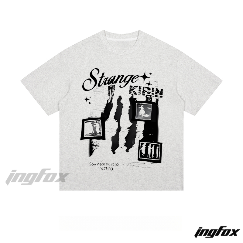 Grunge Collage "Strange KIRIM" - Loose Fit Short Sleeve T - Shirt