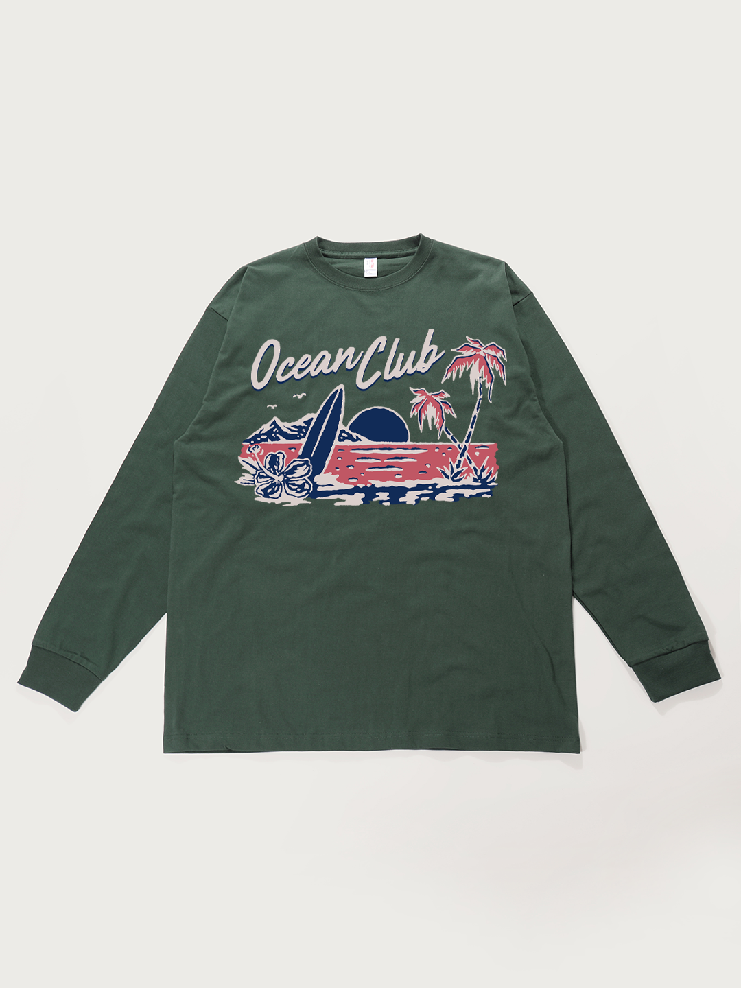 Ocean Club Beach - Unisex Retro Cotton Long Sleeve T-Shirt