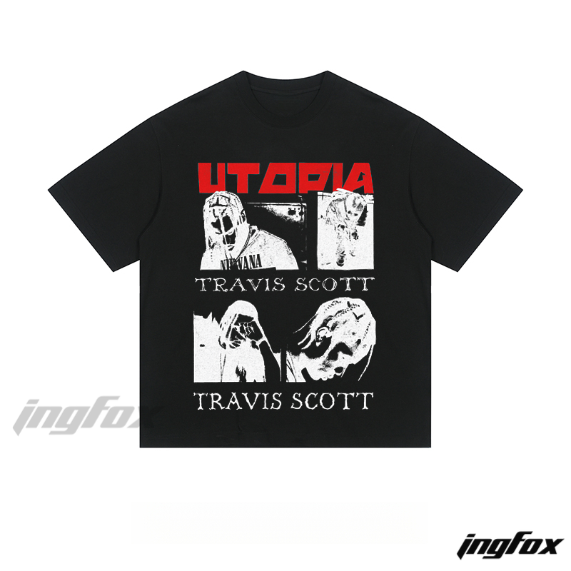Travis Scott Utopia Graphic - Loose Fit Short Sleeve T-Shirt