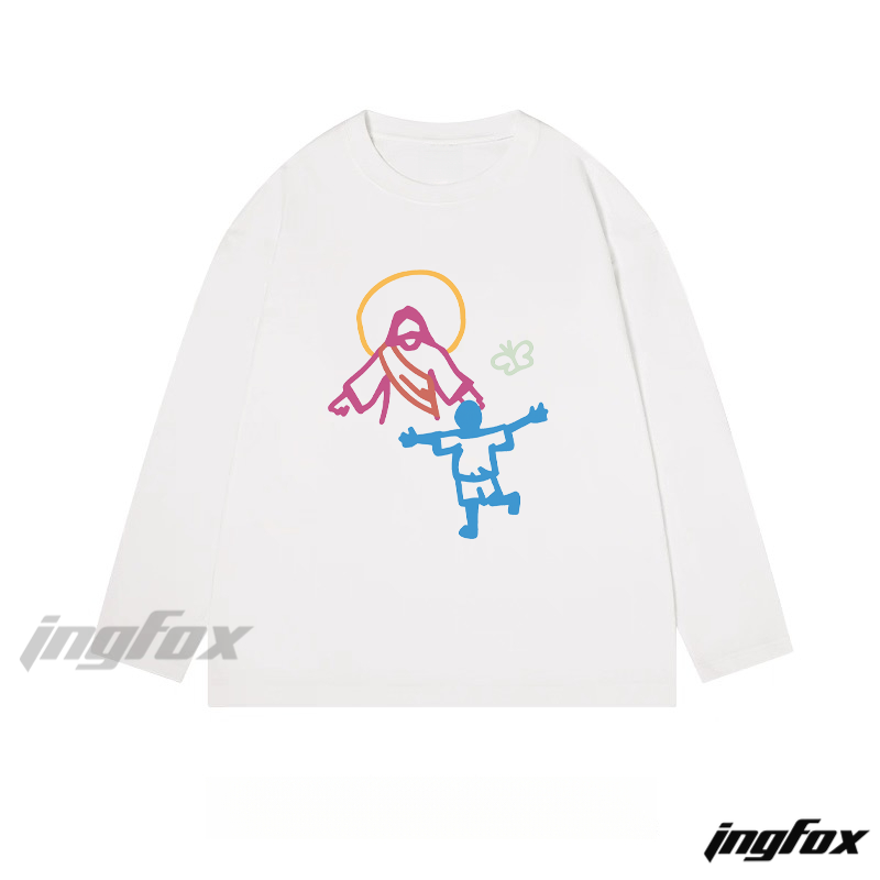 Faith - Inspired Figure and Child Graphic - Classic Cotton Long Sleeve Tee