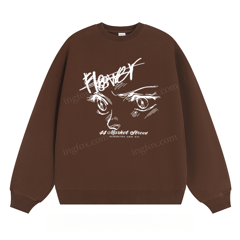 Anime Eyes & "Flower" - Classic Unisex Fit Crewneck Sweatshirt