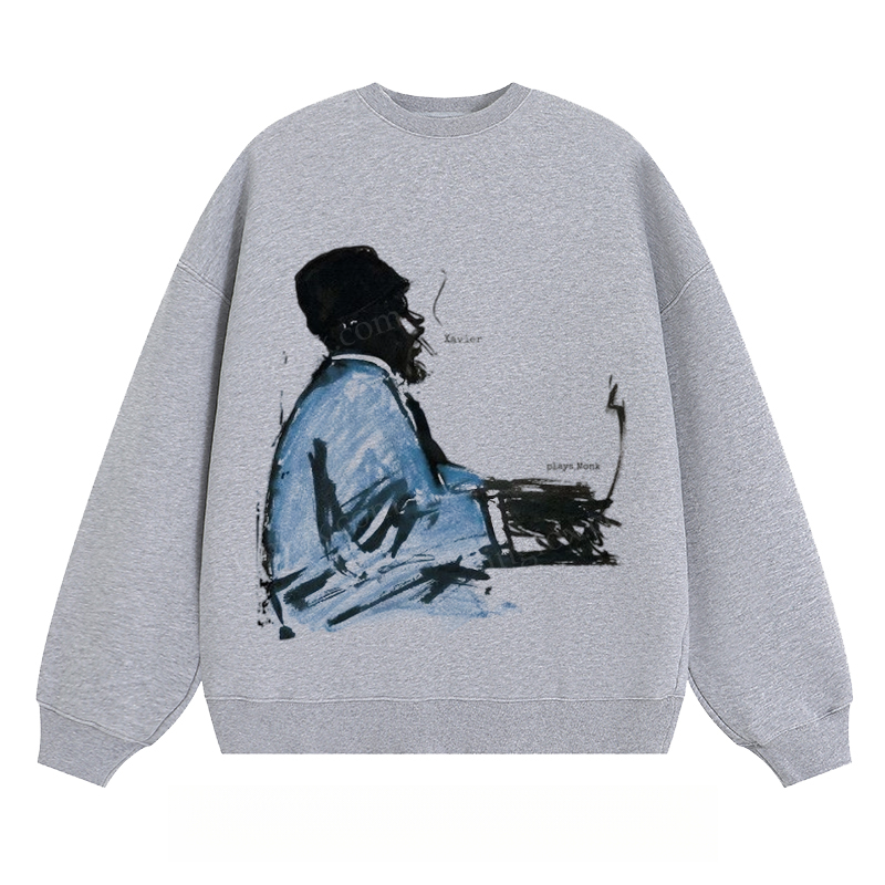 Jazz Pianist Portrait - Classic Unisex Fit Crewneck Sweatshirt