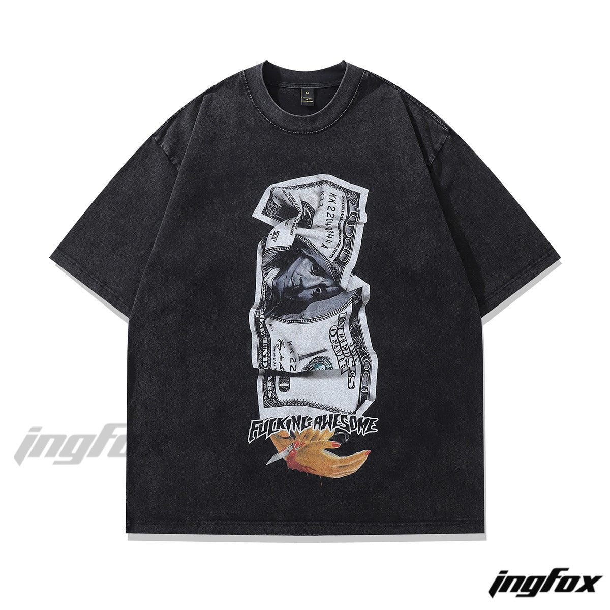 Urban Money Rebel Vibe - Vintage Washed Oversized T-Shirt