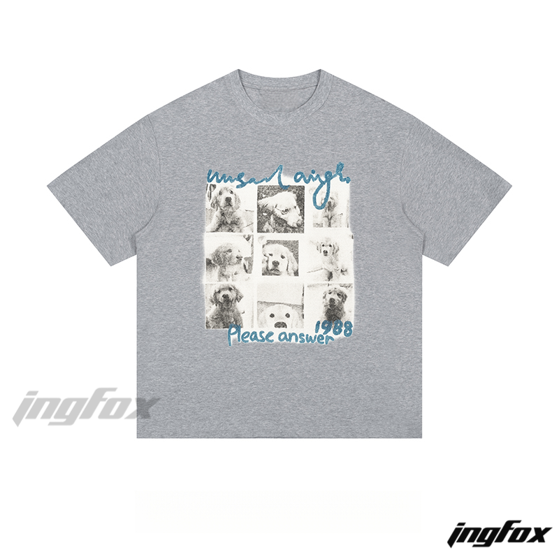 Vintage Dog Collage - Loose Fit Short Sleeve T - Shirt