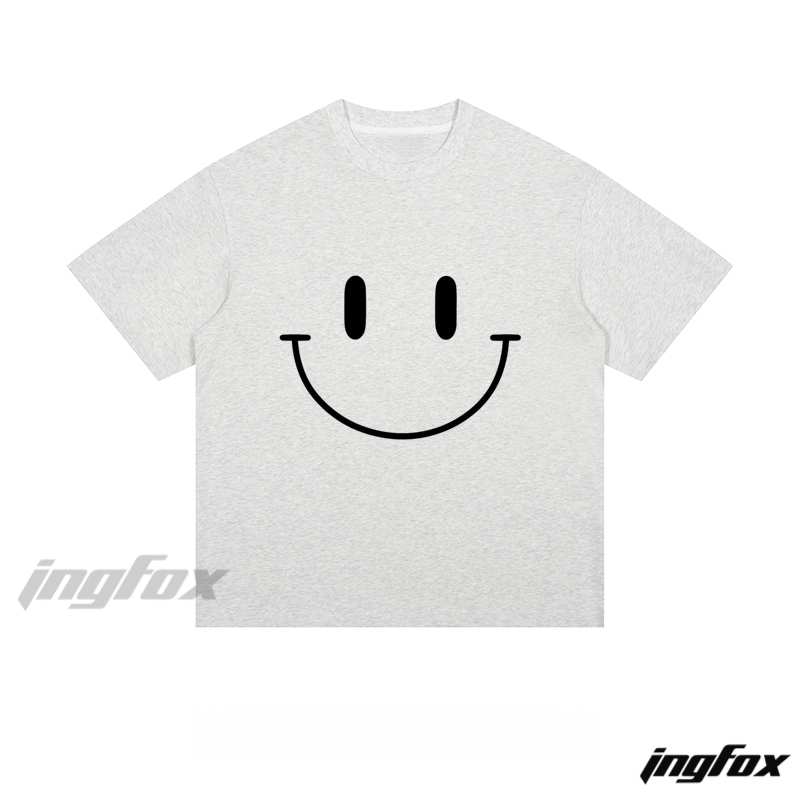 Minimalist Smiley - Loose Fit Short Sleeve T - Shirt