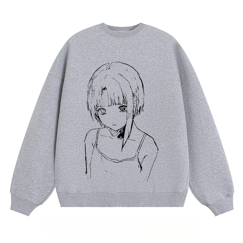 Anime Girl Sketch - Classic Unisex Fit Crewneck Sweatshirt