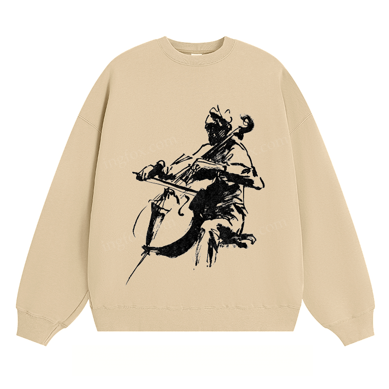 Cello Player Sketch - Classic Unisex Fit Crewneck Sweatshirt