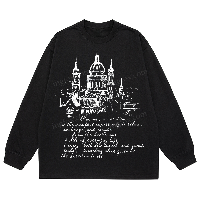 European Architecture & Travel Quote - Classic Unisex Fit Cotton Long Sleeve Tee