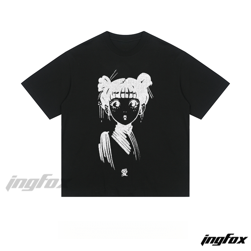 Anime Girl & "Love" - Loose Fit Short Sleeve T-Shirt