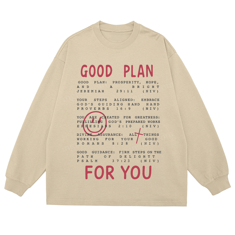 "Good Plan For You" Biblical Quote - Classic Unisex Fit Cotton Long Sleeve Tee