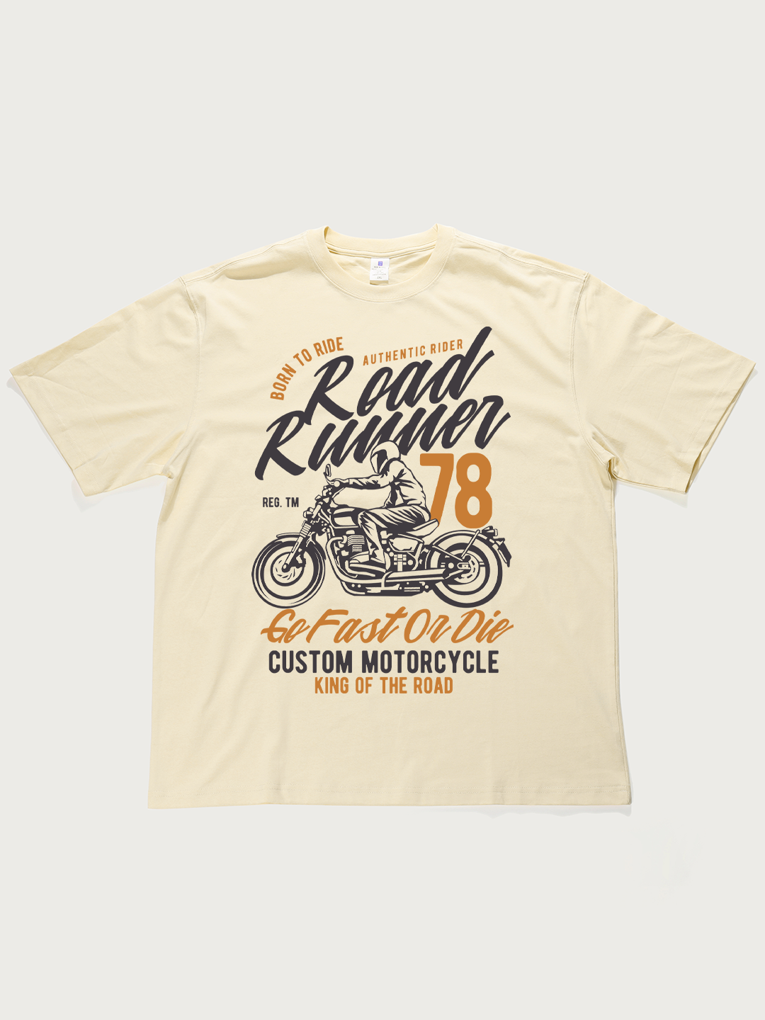 Road Runner 78 Custom Motorcycle - Unisex Retro Cotton Short Sleeve T-Shirt