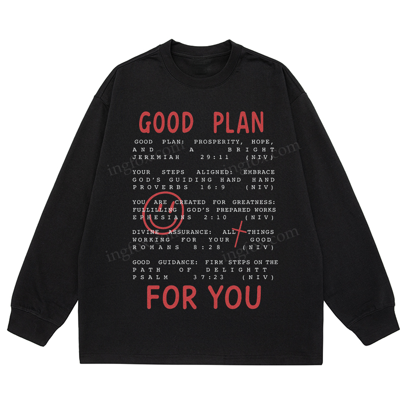 "Good Plan For You" Biblical Quote - Classic Unisex Fit Cotton Long Sleeve Tee
