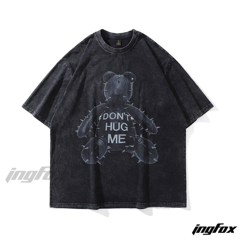 Spiked Teddy - Vintage Washed Oversized T-Shirt