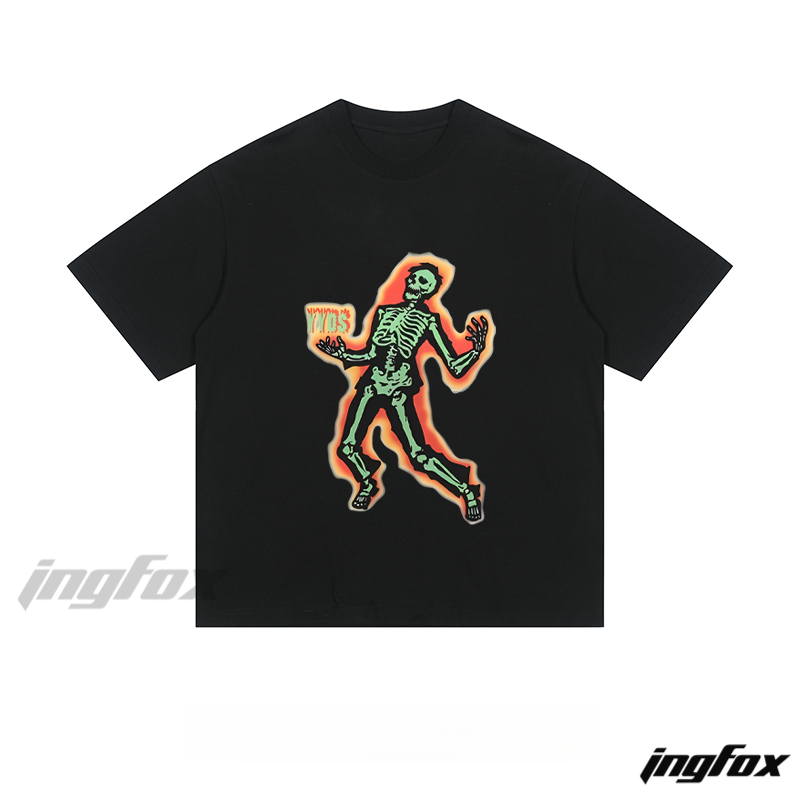 Neon Skeleton Graphic - Loose Fit Short Sleeve T - Shirt