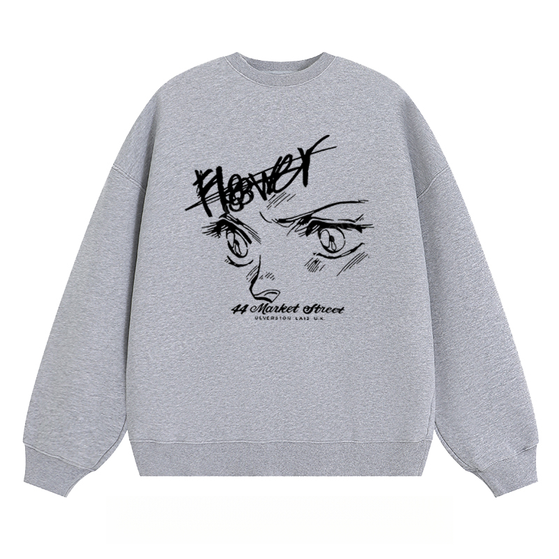 Anime Eyes & "Flower" - Classic Unisex Fit Crewneck Sweatshirt