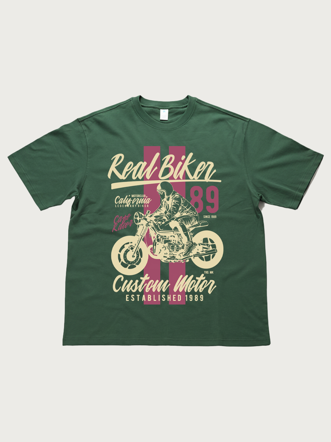 Real Biker Custom Motor 1989 - Unisex Retro Cotton Short Sleeve T-Shirt