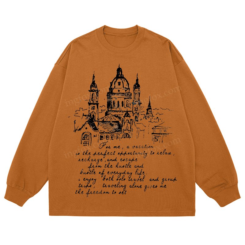 European Architecture & Travel Quote - Classic Unisex Fit Cotton Long Sleeve Tee