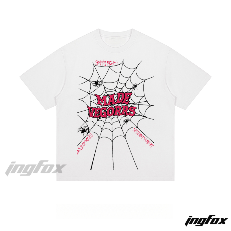 "MADE VEGORRS" Spider Web - Loose Fit Short Sleeve T-Shirt