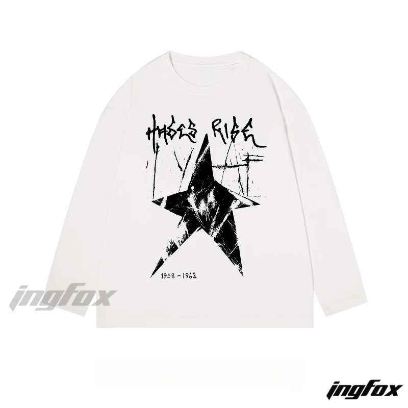 "THEIR RISE" Star and Date Graphic - Classic Cotton Long Sleeve Tee