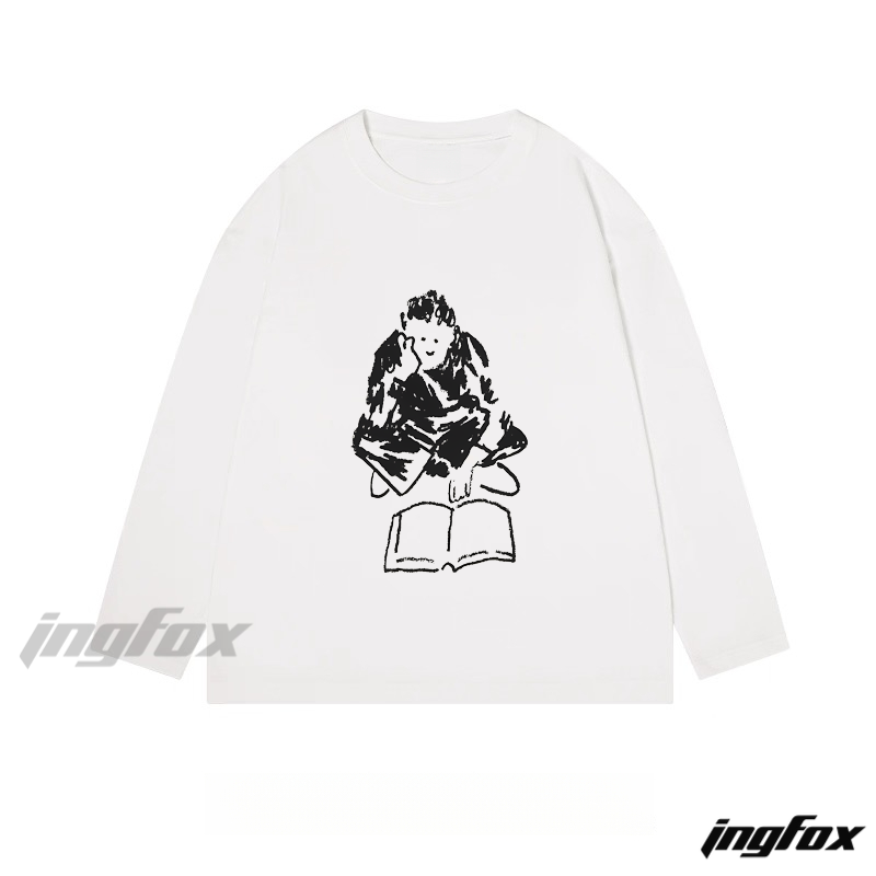 Reading Girl - Classic Cotton Long Sleeve Tee