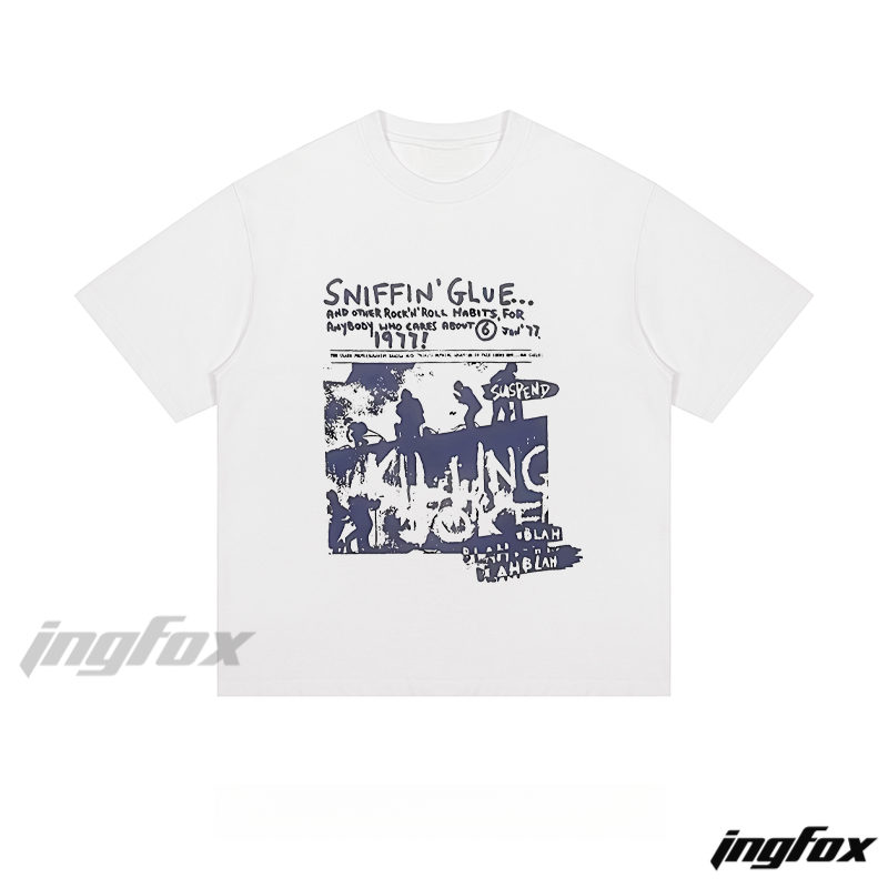 Punk Culture "Sniffin' Glue & Killing Joke" - Loose Fit Short Sleeve T-Shirt