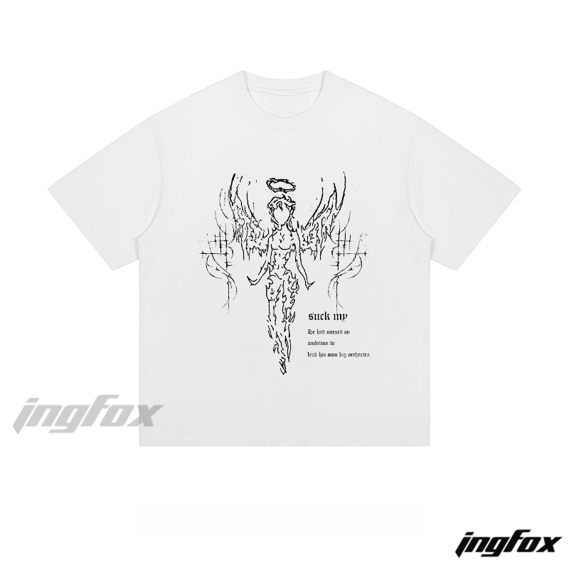Angelic Rebellion Graphic - Loose Fit Short Sleeve T-Shirt
