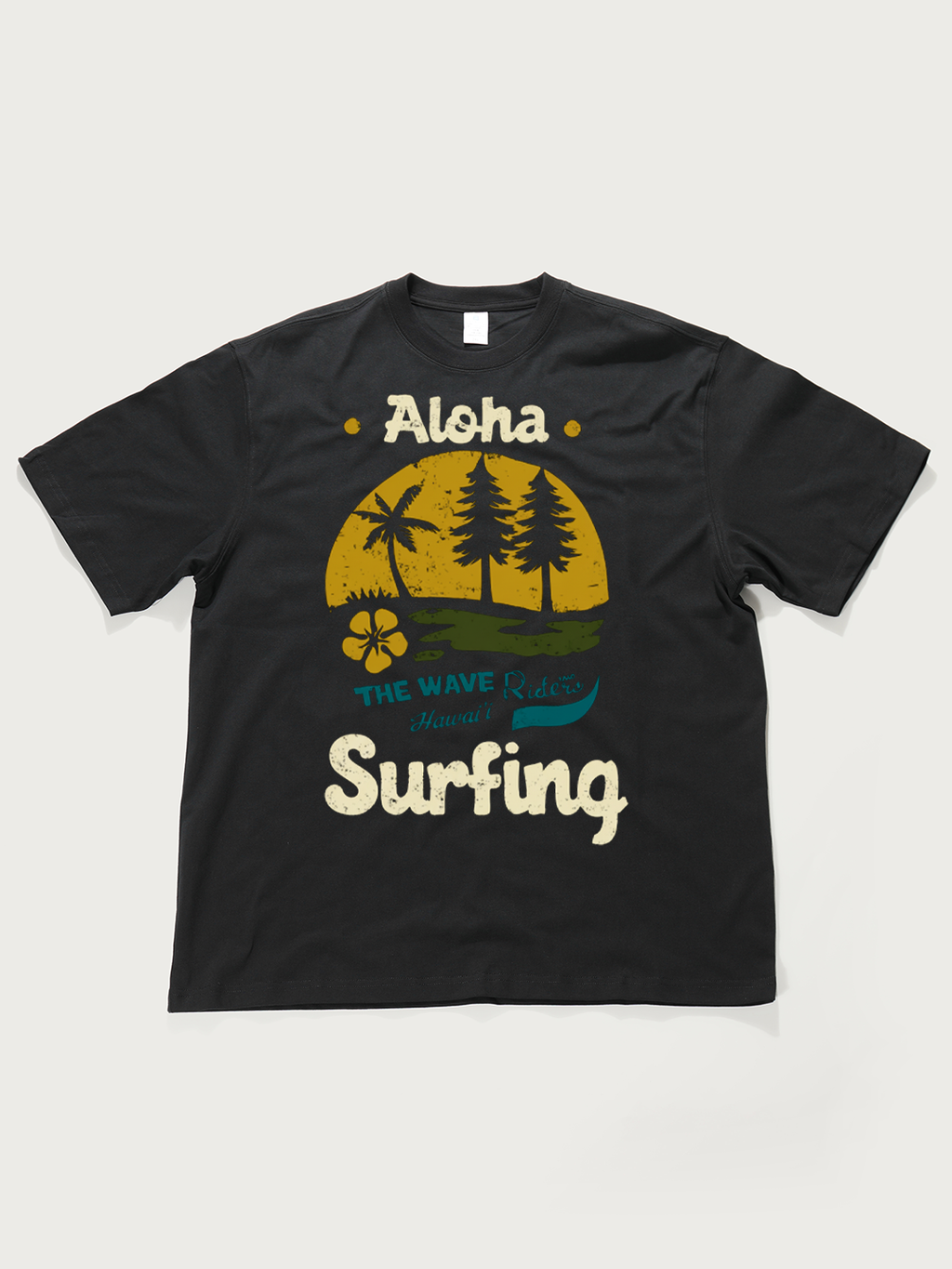 Aloha Hawaii Surfing - Unisex Retro Cotton Short Sleeve T-Shirt