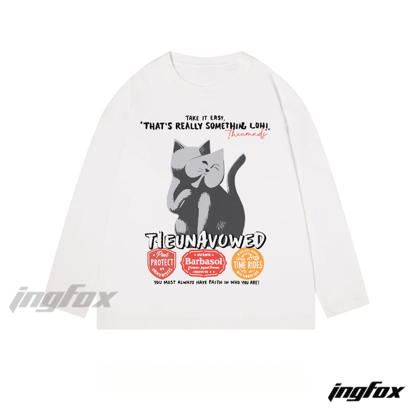 "TIeUNAVOWED" Cat - Themed Classic Cotton Long Sleeve Tee
