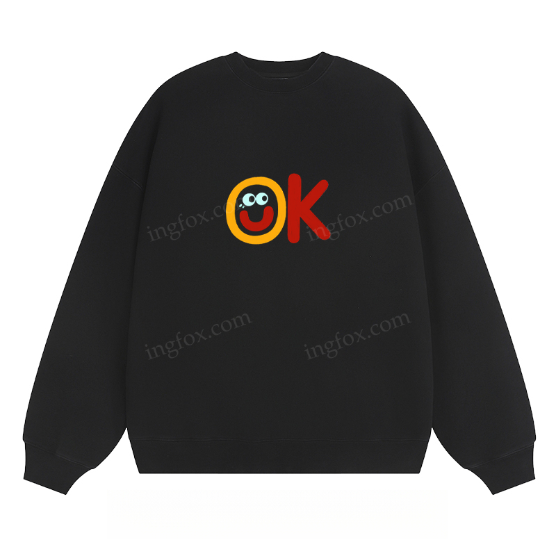 OK Smiley Graphic - Classic Unisex Fit Crewneck Sweatshirt