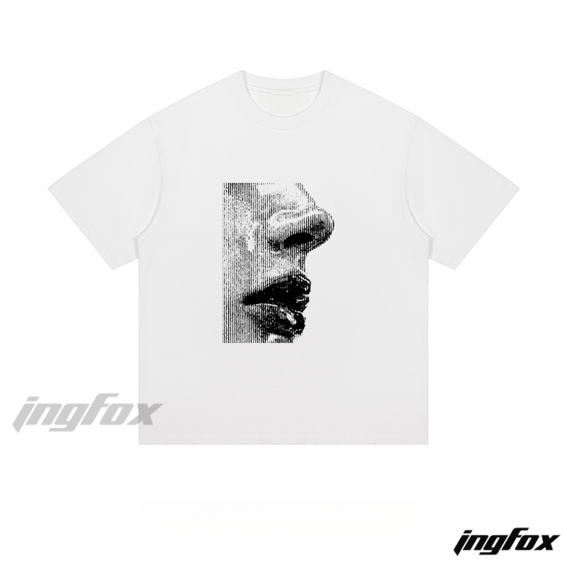 Pixelated Lips & Nose - Loose Fit Short Sleeve T-Shirt