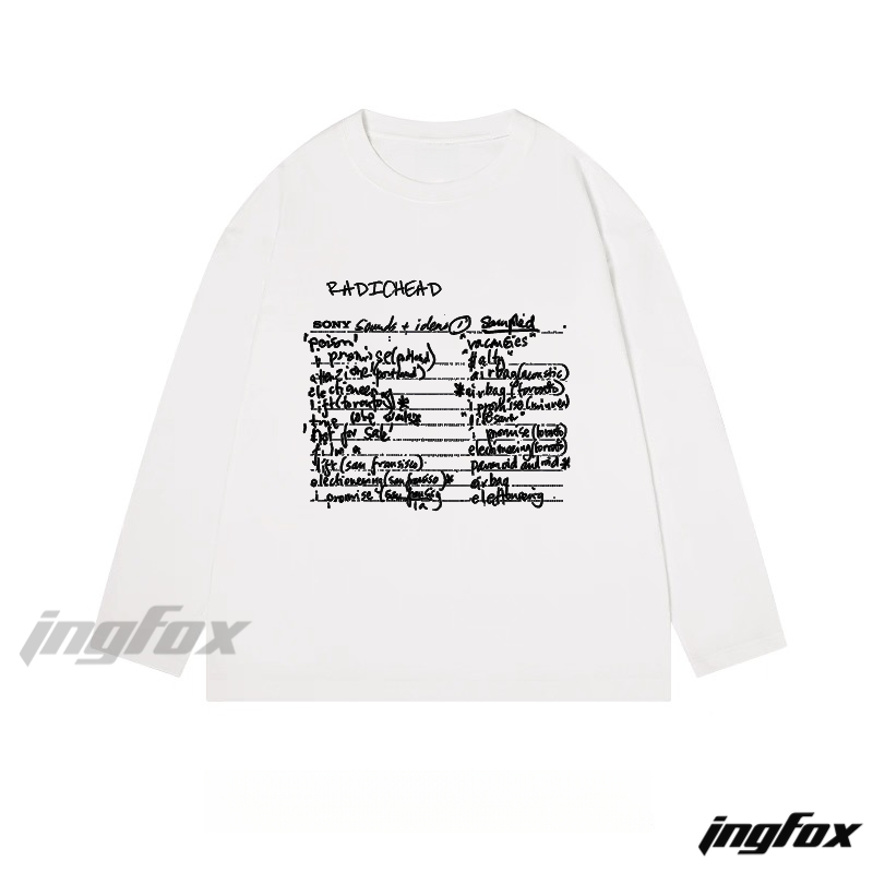 Radiohead - Themed Classic Cotton Long Sleeve Tee