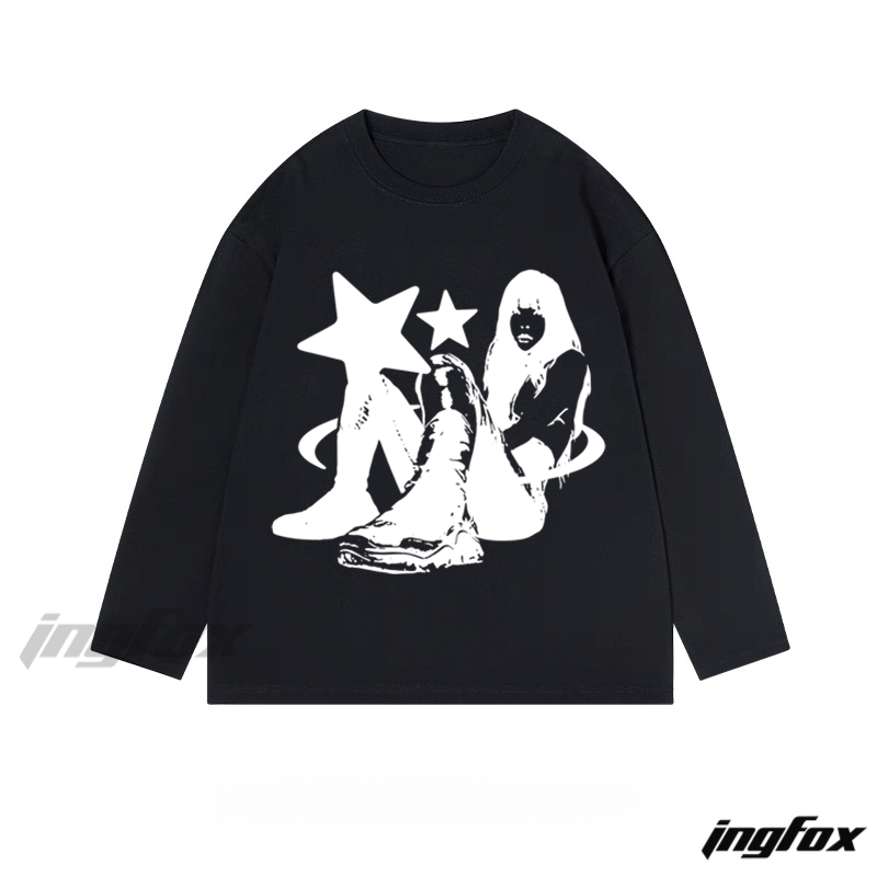 Star - Girl Silhouette - Classic Cotton Long Sleeve Tee