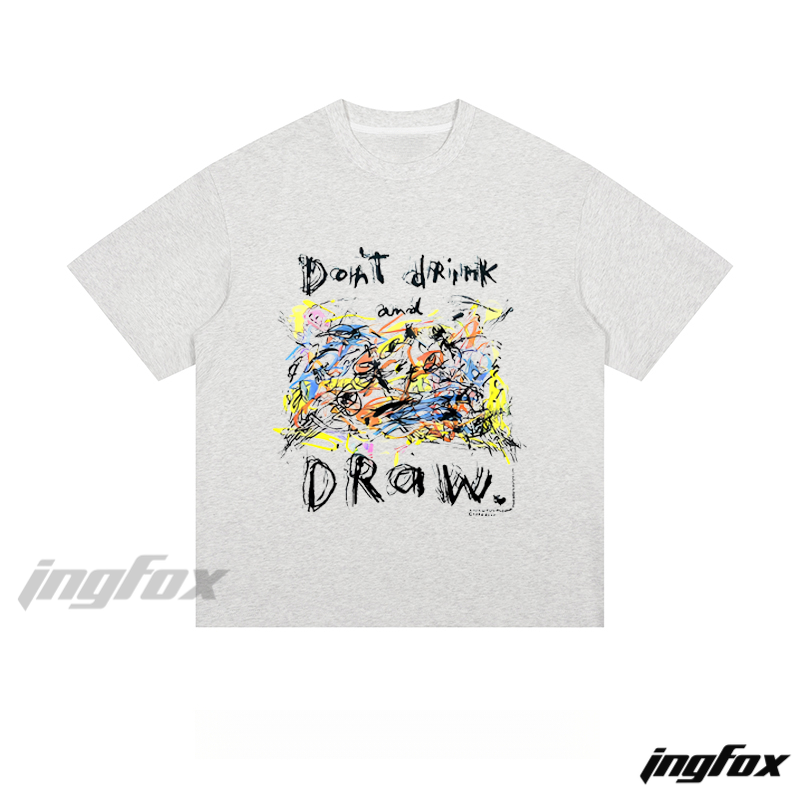 Artistic “Don't Drink and Draw” - Loose Fit Short Sleeve T-Shirt