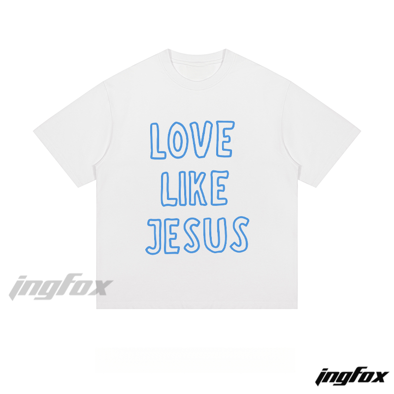 "LOVE LIKE JESUS" Text - Loose Fit Short Sleeve T-Shirt