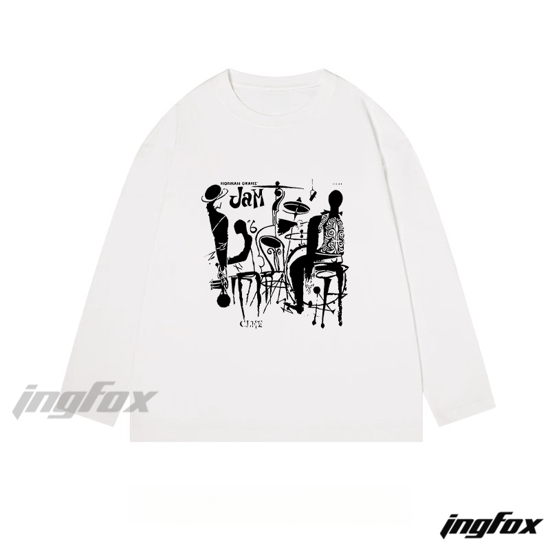 Jazz Jam - Themed Classic Cotton Long Sleeve Tee