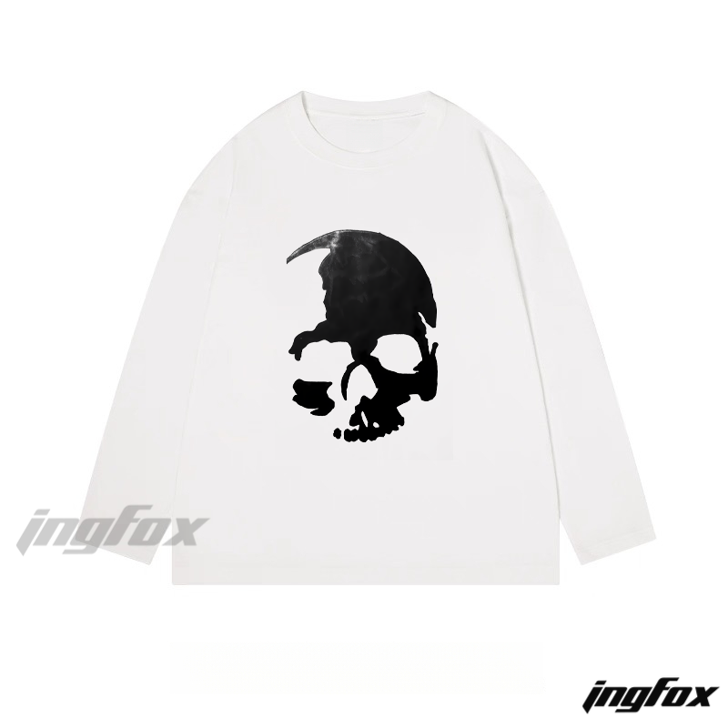 Skull Graphic - Classic Cotton Long Sleeve Tee