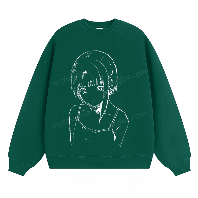 Anime Girl Sketch - Classic Unisex Fit Crewneck Sweatshirt