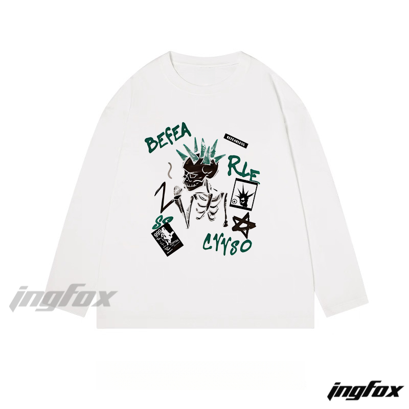 Skeleton - Themed Classic Cotton Long Sleeve Tee