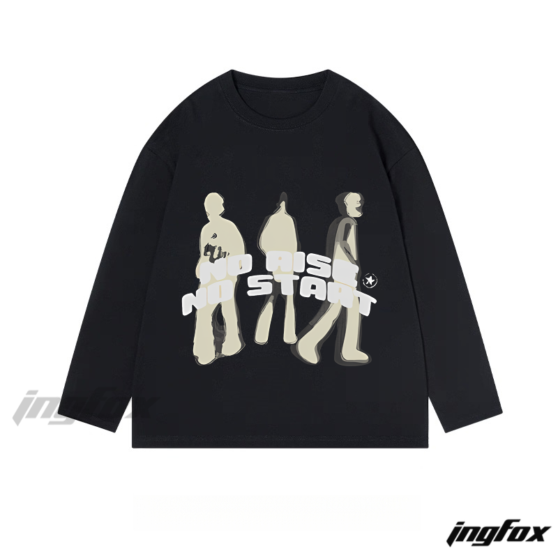 Silhouette & Slogan - Classic Cotton Long Sleeve Tee