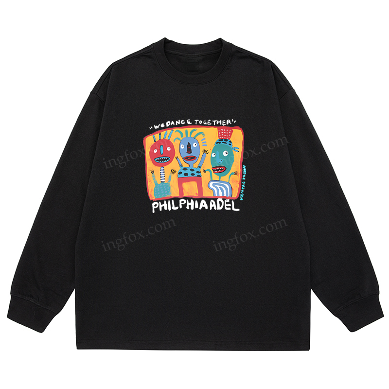 "WE DANCE TOGETHER" Folk Art - Classic Unisex Fit Cotton Long Sleeve Tee