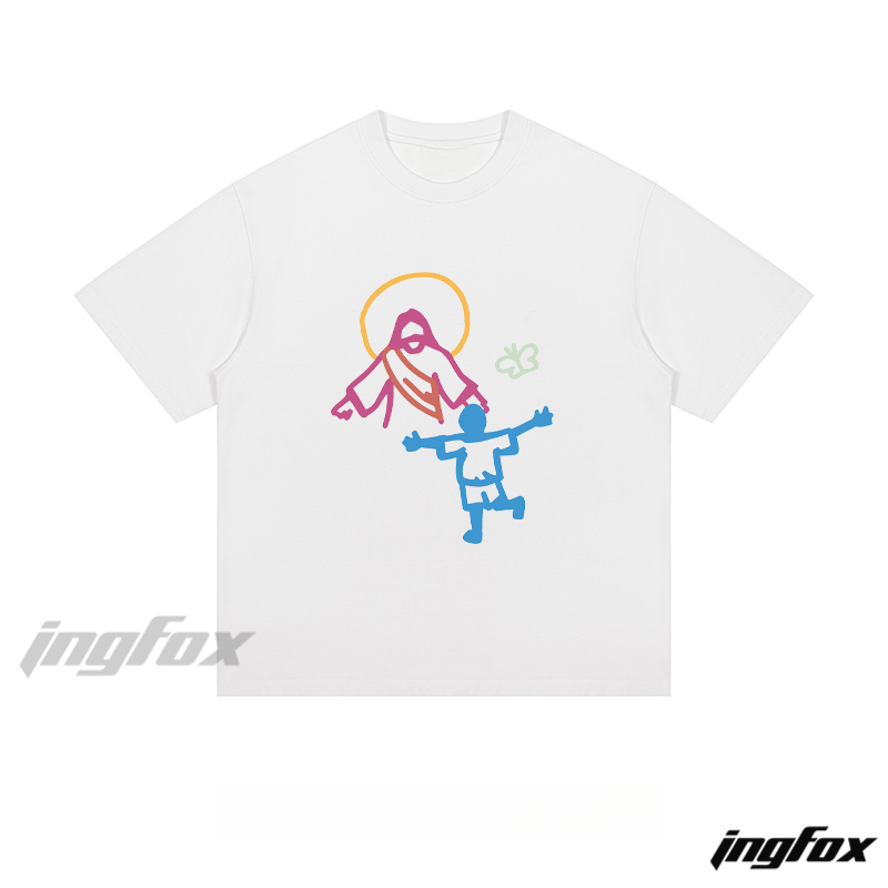 Child & Figure with Halo - Loose Fit Short Sleeve T-Shirt