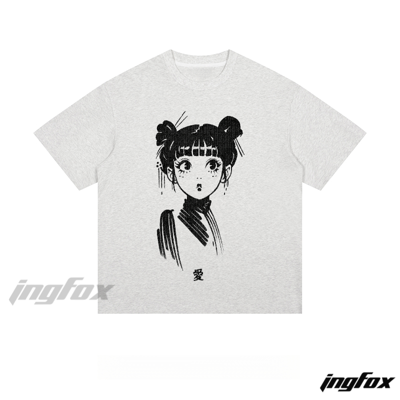 Anime Girl & "Love" - Loose Fit Short Sleeve T-Shirt
