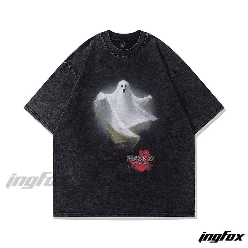 Ghost Darkness Vibe - Vintage Washed Oversized T-Shirt