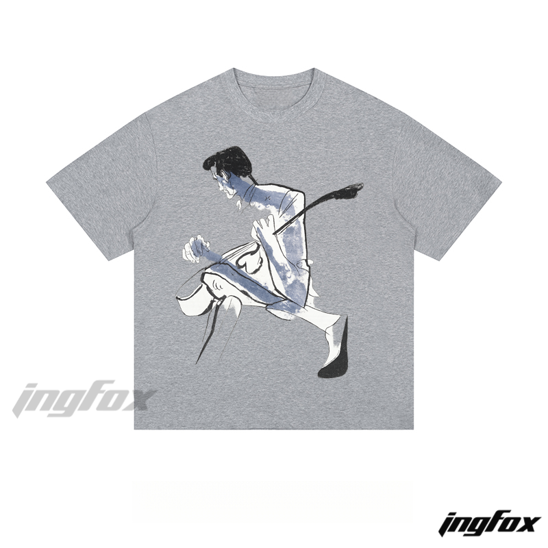Guitar - Playing Figure - Loose Fit Short Sleeve T - Shirt