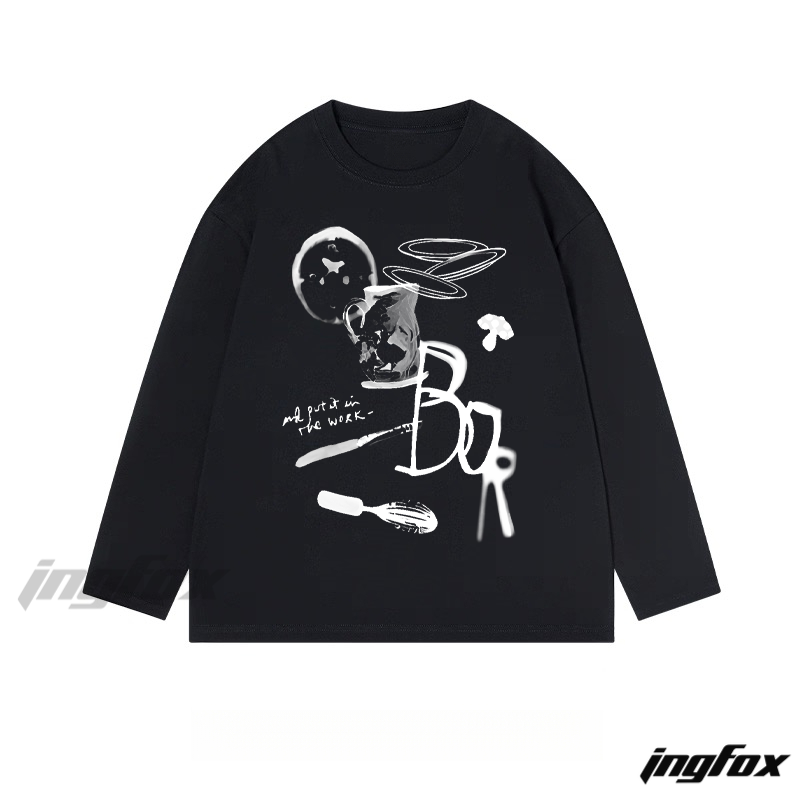 Artistic Collage - Themed Classic Cotton Long Sleeve Tee